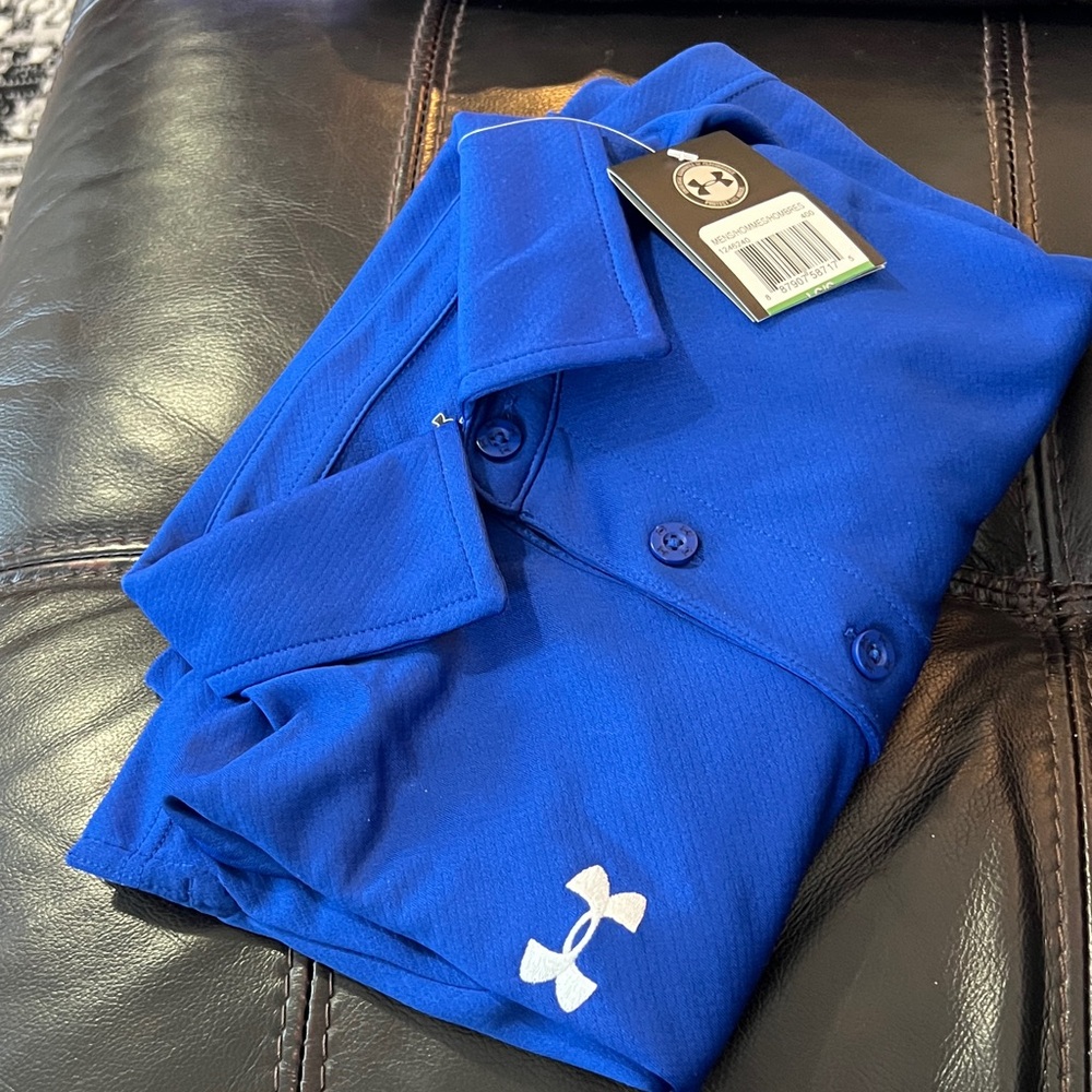 Under Armour Men's Vibrant Blue Polo - Picture 6 of 7